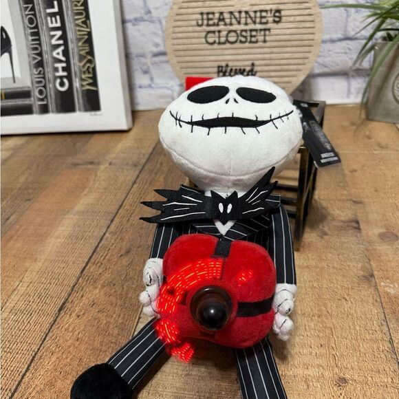 The Nightmare Before Christmas Jack Skellington Message Fan Plush nwt - Picture 8 of 11
